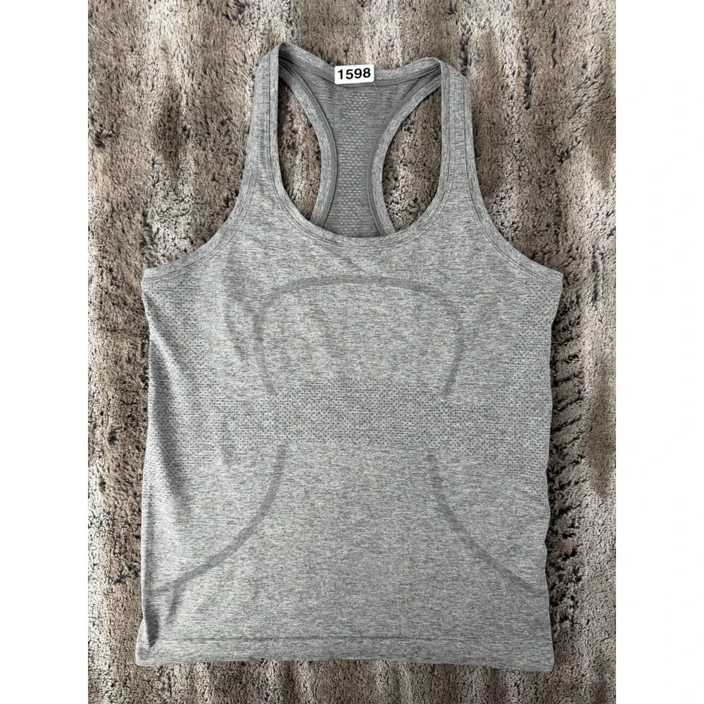 Lululemon Tank Top Womens Gray Racerback Swiftly Tech Running Shirt Athletic 8